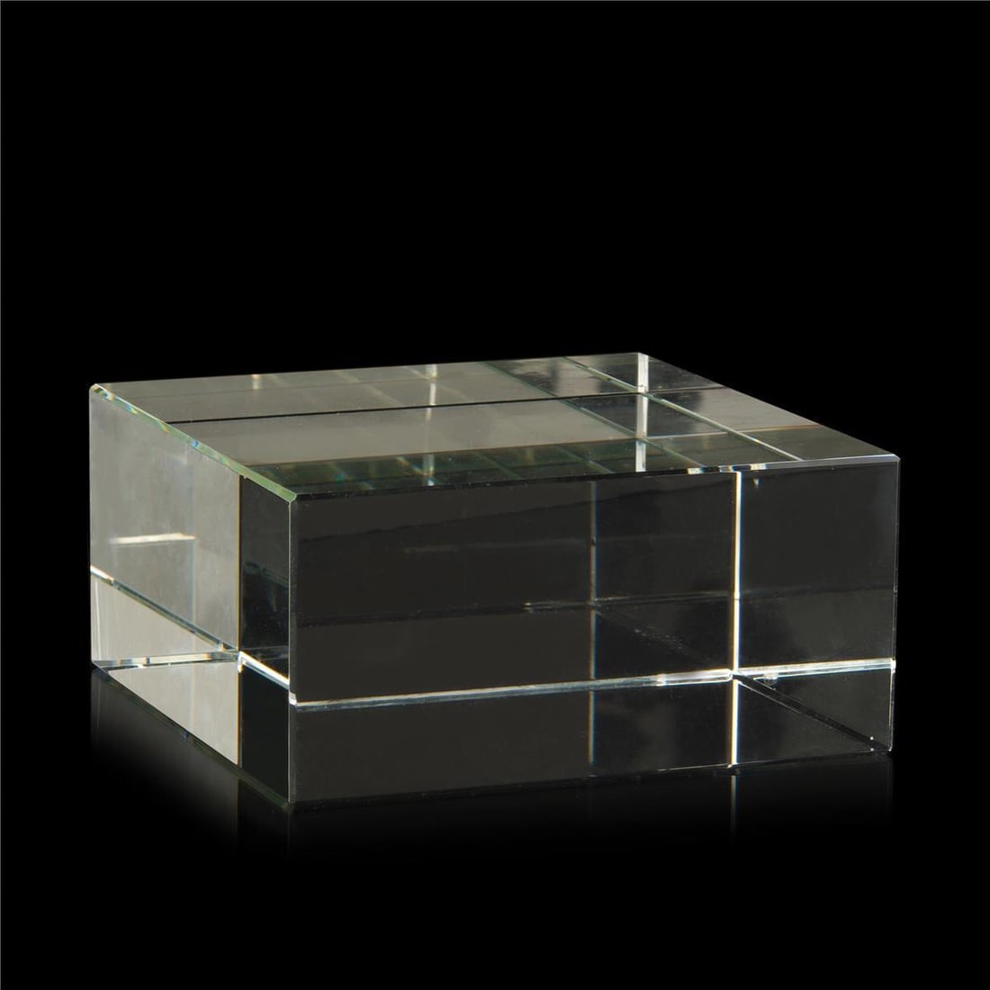 John-Richard Elegant Lead-Free Crystal Display Block 4H 8W 8D Ebony Finish (1 of 1)
