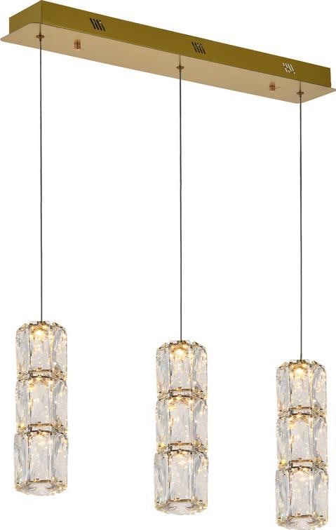 Elegant Polaris Pendant Crystal Clear Gold Adjustable Pendant Lighting (1 of 1)