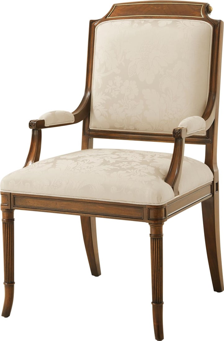 Theodore Alexander Stephen Church Atcombe Arm Chair Mahogany Brass: Theodore Alexander Stephen Church Atcombe Arm Chair Mahogany Brass Introducing the Stephen Church Traditional Atcombe Chair, a beautifully crafted armchair perfect for any living space. This chair fea