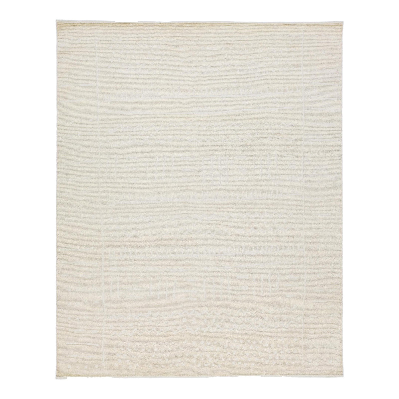 Beige Moroccan Style Modern Wool Rug 8'1" x 10'1" Tribal Design (1 of 8)