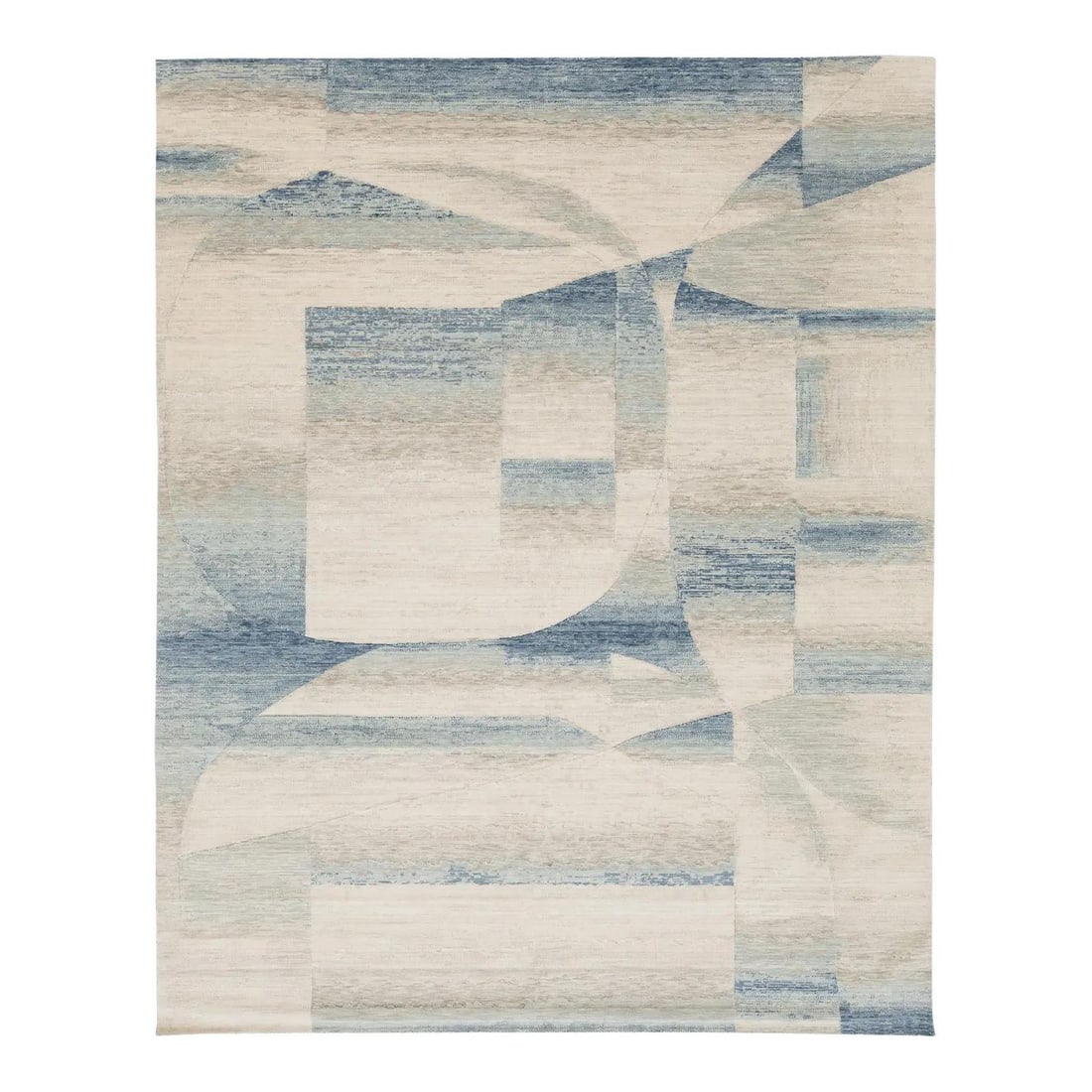 8x10 Modern Abstract Wool Nylon Area Rug in Azure Sand (1 of 10)
