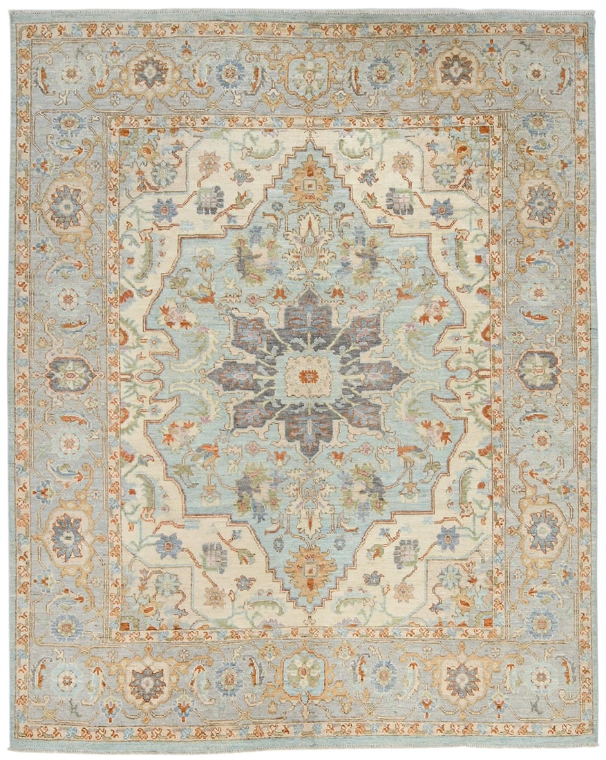 Floral Vintage Hand-Knotted Wool Oriental Rug 8'3 x 9'10 Pakistan (1 of 13)