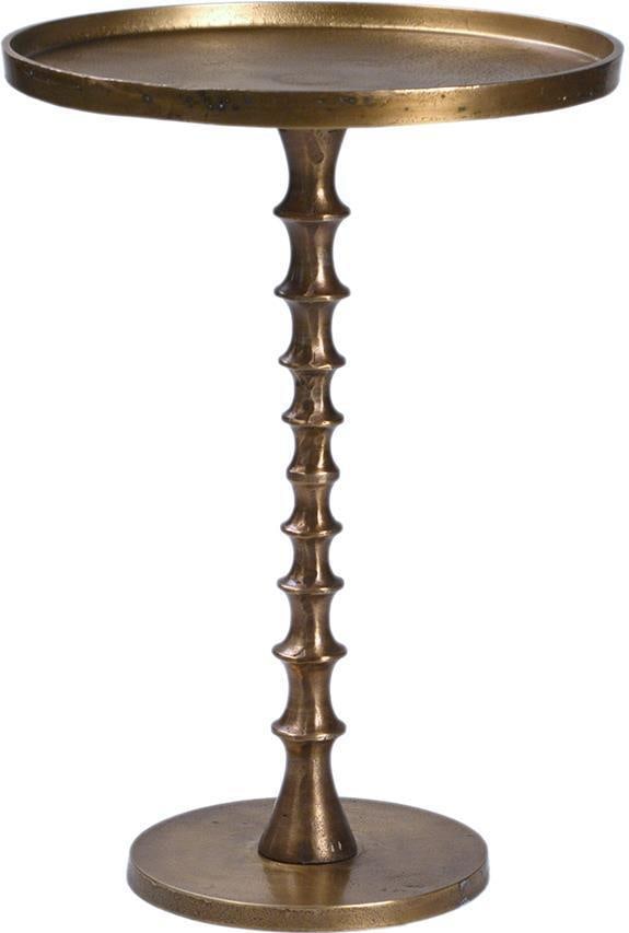 Brass Finish Round Aluminum Bradford Collection Side Table (1 of 2)