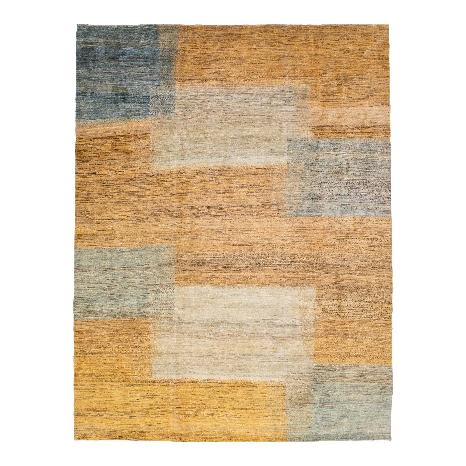 Handmade Sahar Sedeh Gabbeh Wool Rug Camel Color 7'9 x 10'6: Handmade Sahar Sedeh Gabbeh Wool Rug Camel Color 7'9 x 10'6 Discover the beauty of this modern Gabbeh-style hand-woven wool rug featuring a stunning camel color field. Accented with beige and gray in 
