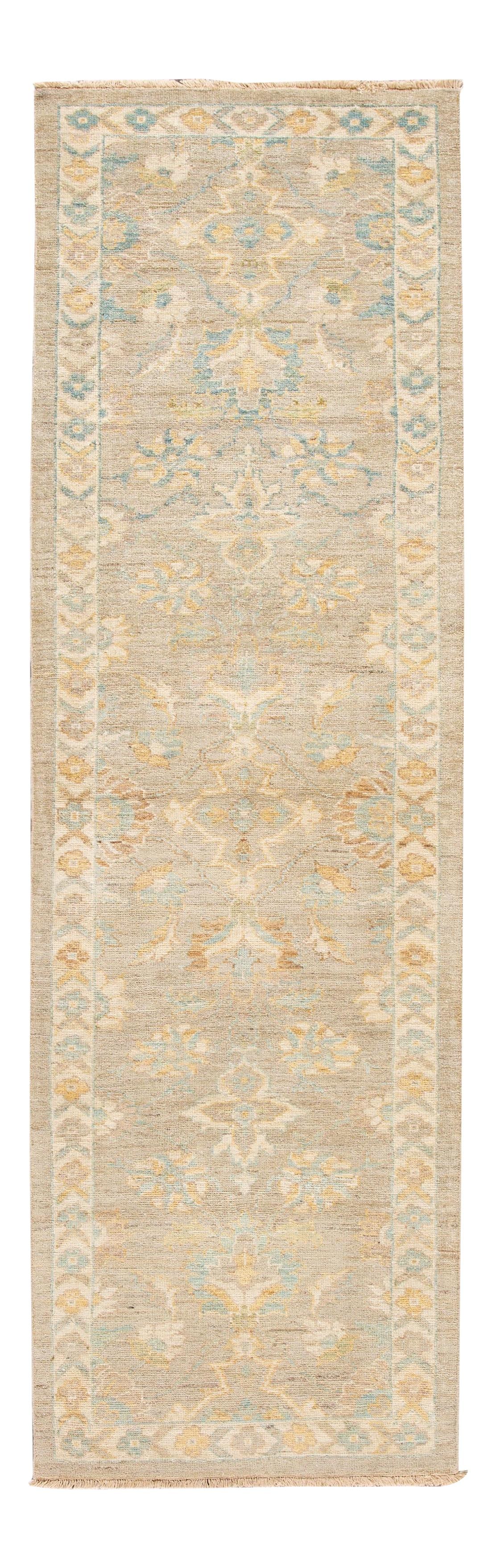 Contemporary Sultanabad Hand Knotted Wool Runner Rug 3' x 9'8": Contemporary Sultanabad Hand Knotted Wool Runner Rug 3' x 9'8" Enhance your space with this stunning contemporary Sultanabad runner rug, meticulously hand knotted from high-quality wool. Featuring a w
