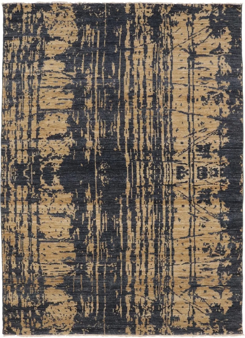 Hand-Knotted Multicolored Wool Area Rug 6'4 x 8'9 Modern Abstract Design: Hand-Knotted Multicolored Wool Area Rug 6'4 x 8'9 Modern Abstract Design Enhance your space with this vibrant Hand-Knotted Contemporary Wool Rug, featuring a striking multicolored abstract pattern. Me