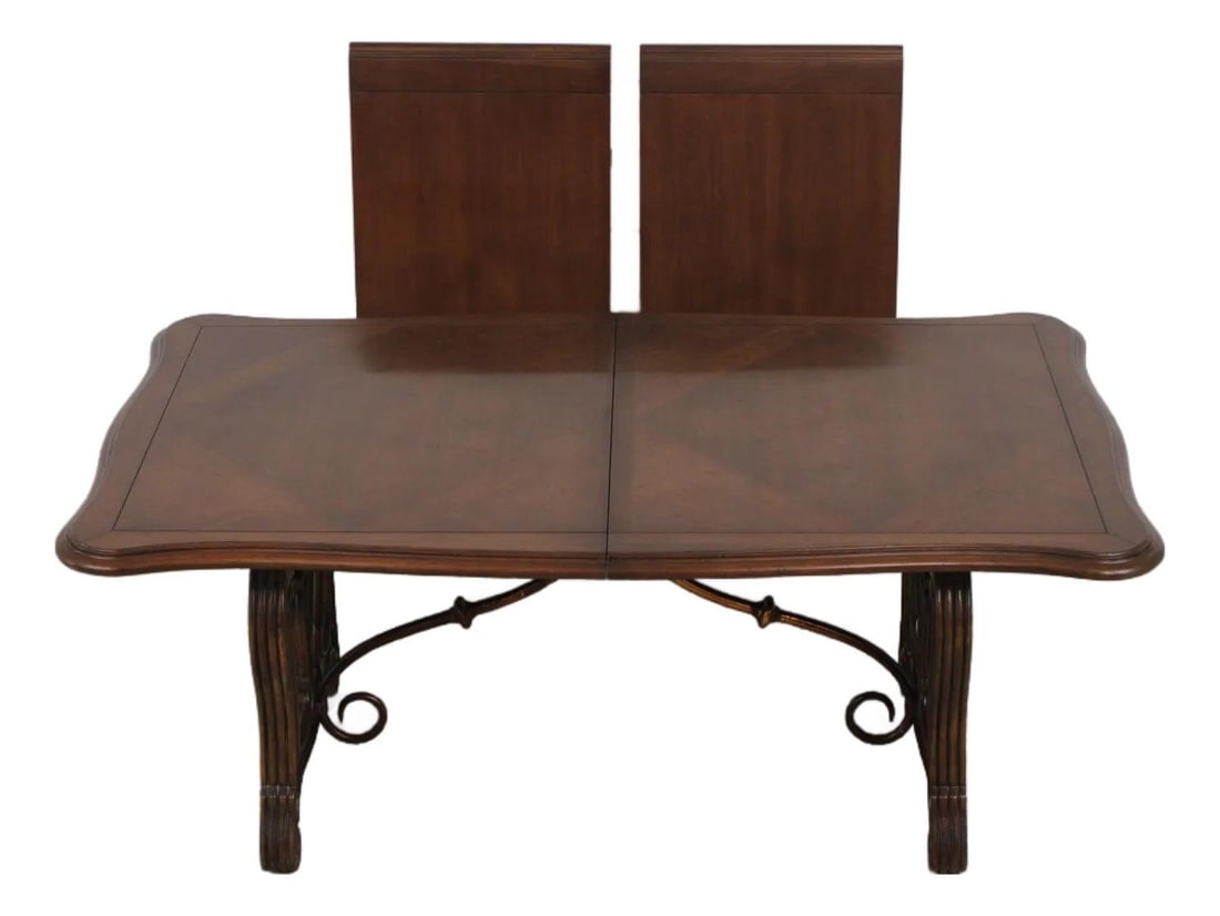 Walnut Continental Dining Table with 2 22 inch Leaves (1 of 10)