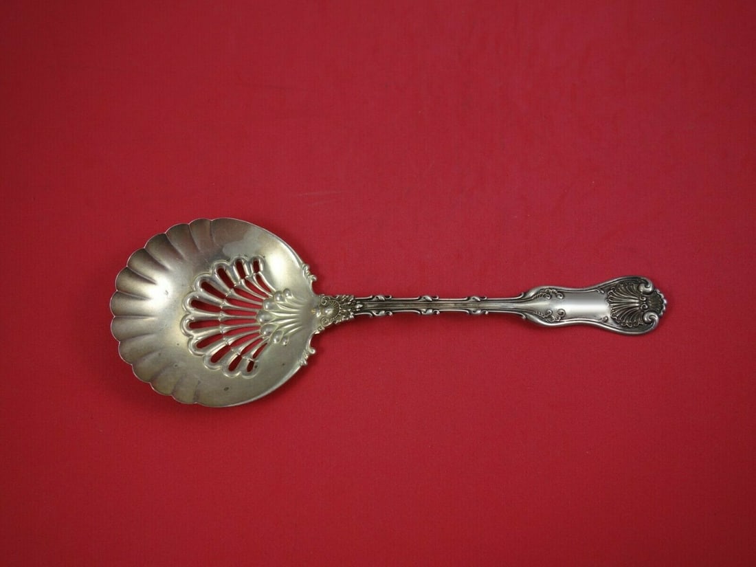 Whiting Imperial Queen Sterling Silver 9" Pierced Serving Spoon (1 of 2)