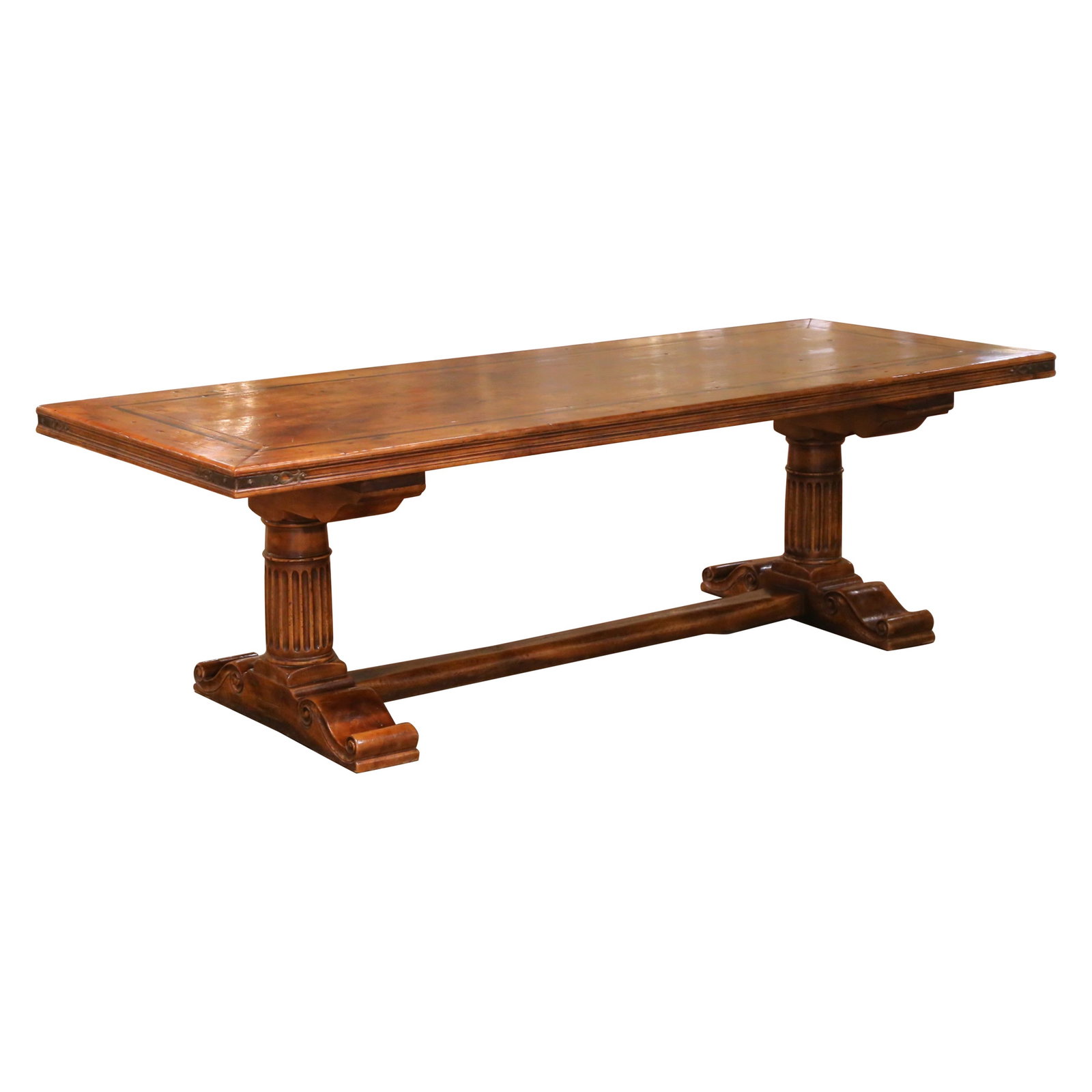 French Louis XIII Style Walnut Refectory Dining Table Circa 1960 (1 of 9)