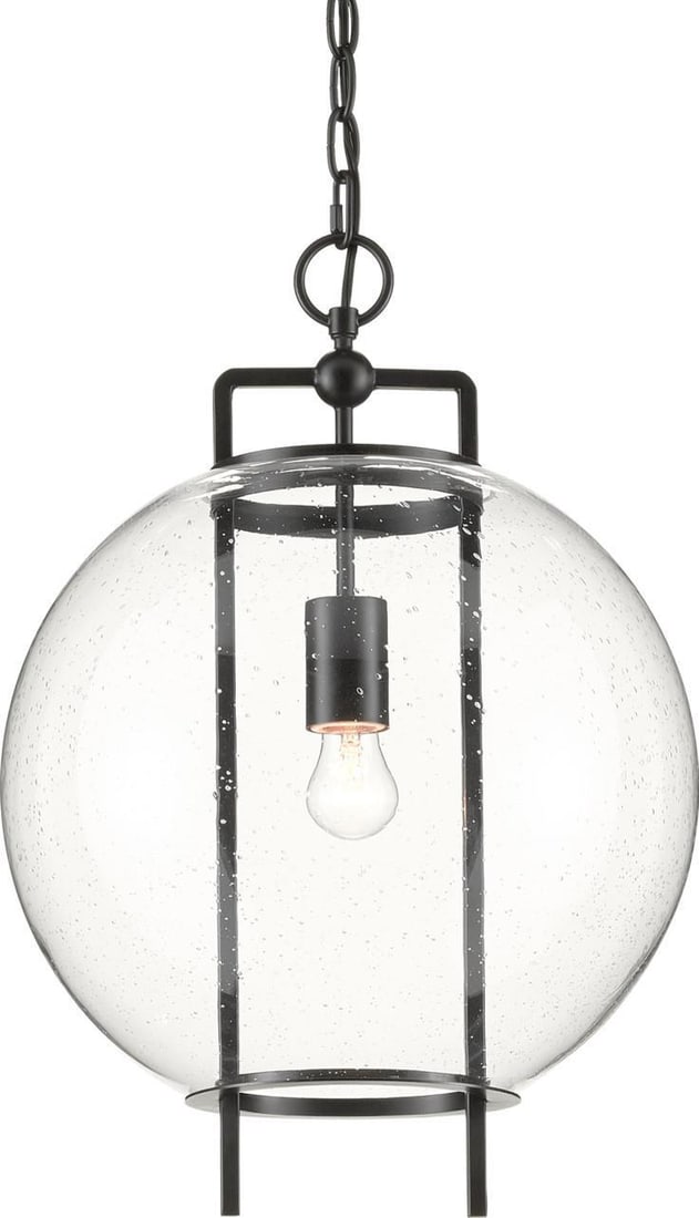 Currey Breakspear Black Pendant Light 20H Geometric Design (1 of 3)