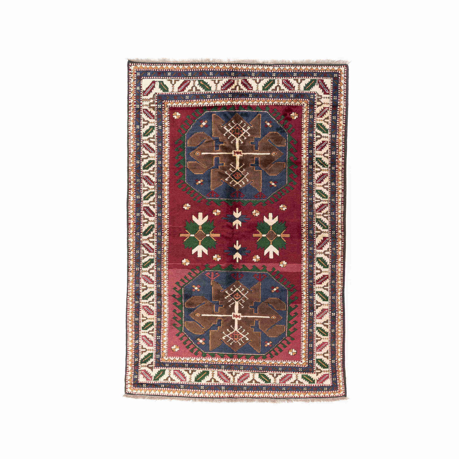 Kars Handmade Wool Carpet 70.9 x 110.2 Double Knots: Kars Handmade Wool Carpet 70.9 x 110.2 Double Knots Discover the beauty of this Authentic Handmade Kars Carpet, meticulously crafted using high-quality wool on wool. This exquisite piece showcases a t