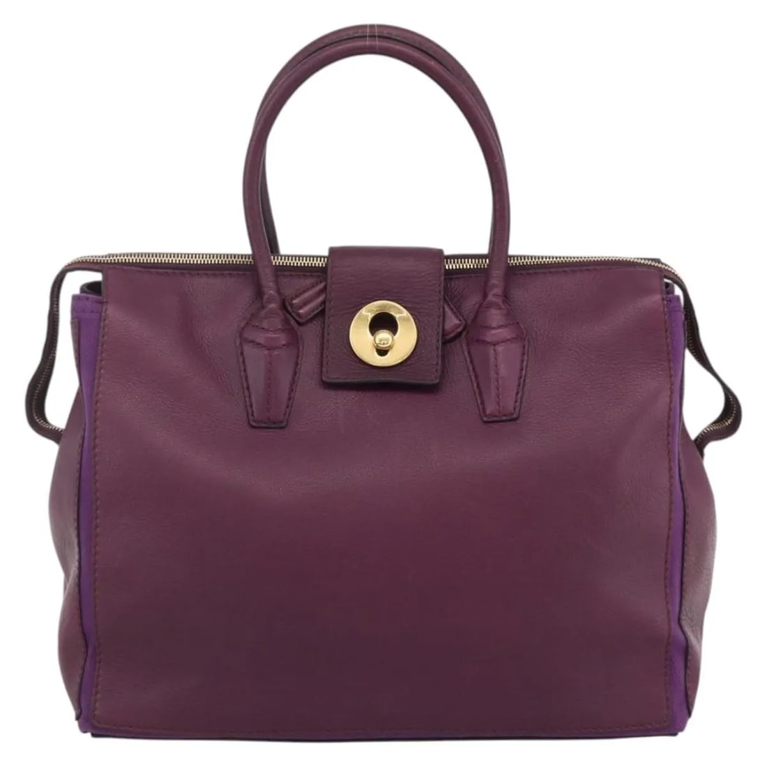 Saint Laurent Muse Two Cabas Purple Leather Tote 35cm (1 of 18)