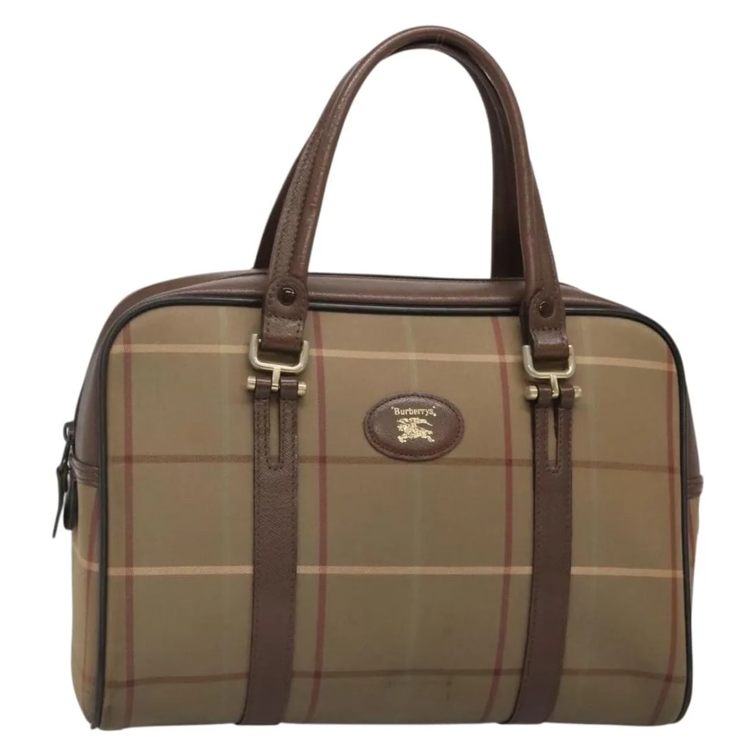 Burberry Canvas Handbag Beige Nova Check Pattern 30cm by 22cm by 12cm (1 of 18)