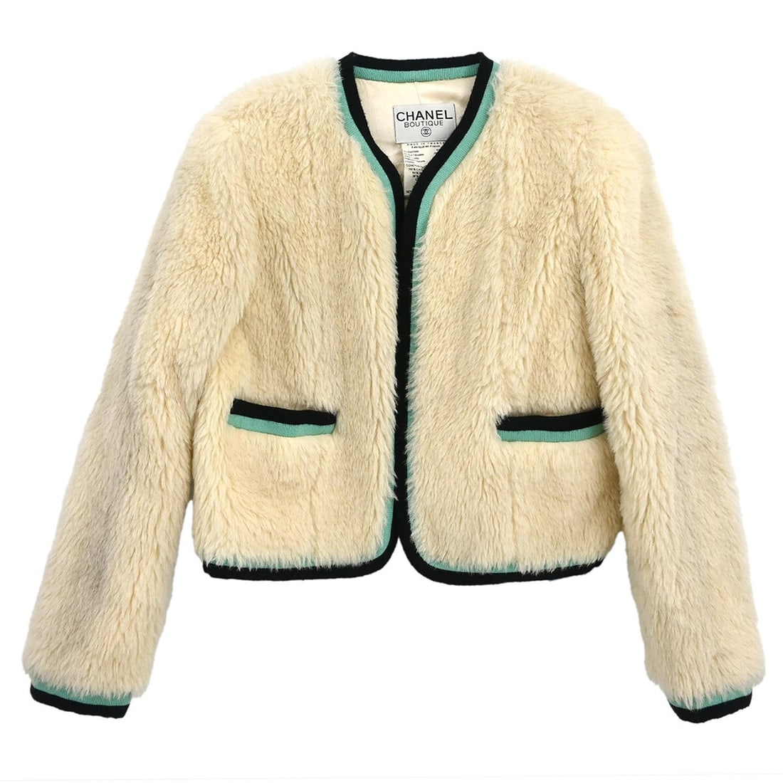 Chanel 94A White Cashmere Jacket Women Size 38 France (1 of 10)