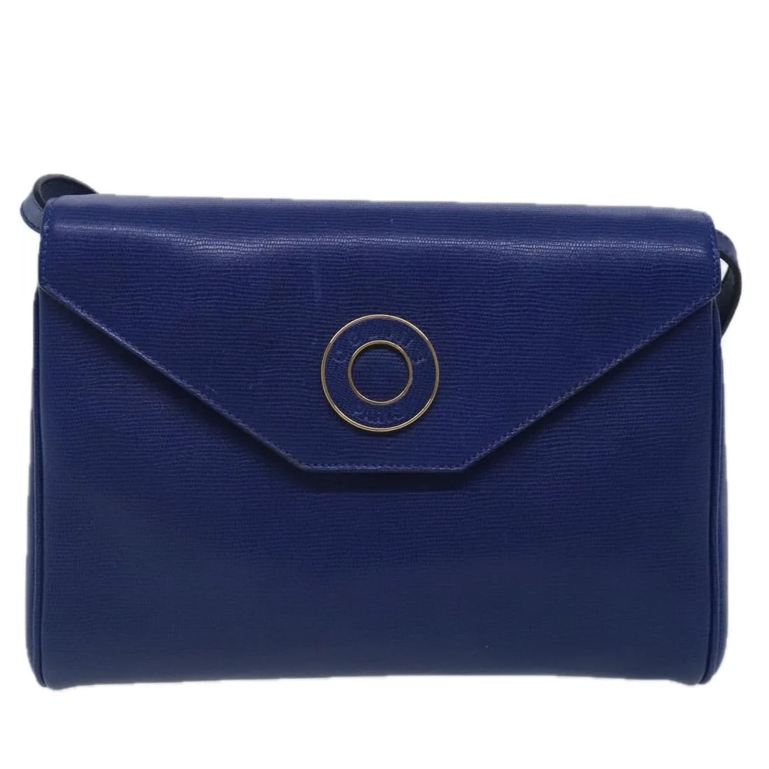 Celine Vintage Circle Logo Blue Leather Crossbody Bag: Celine Vintage Circle Logo Blue Leather Crossbody Bag This Celine Vintage Circle Logo Crossbody Bag is crafted from blue leather and designed for unisex use. The bag features the iconic circle logo an