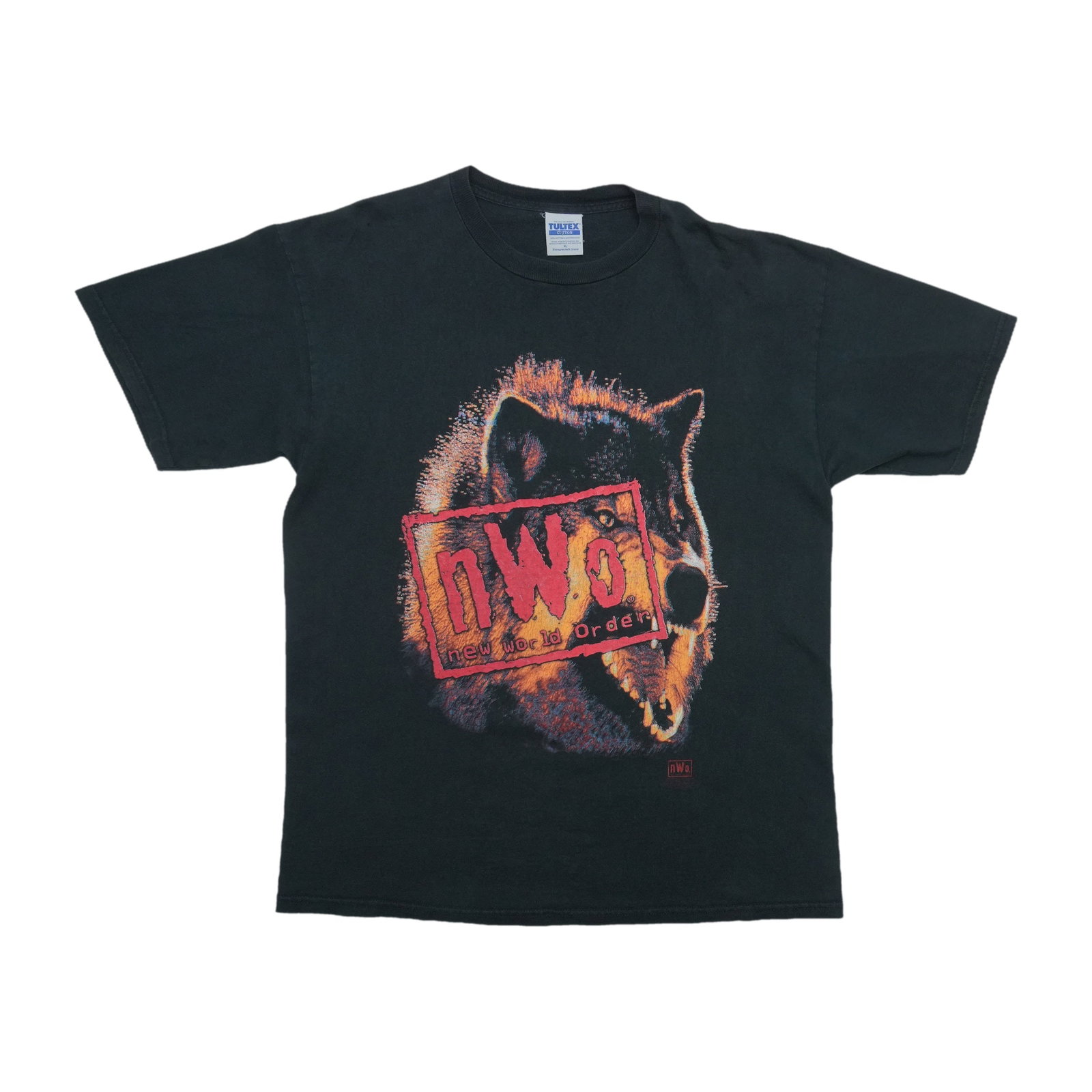 Black nWo Wolfpac vintage XL cotton shirt: Black nWo Wolfpac vintage XL cotton shirt This is an original vintage 1990s nWo Wolfpac Wrestling Shirt, not a modern reproduction. The shirt features no back graphics and is made from 100% cotton in 