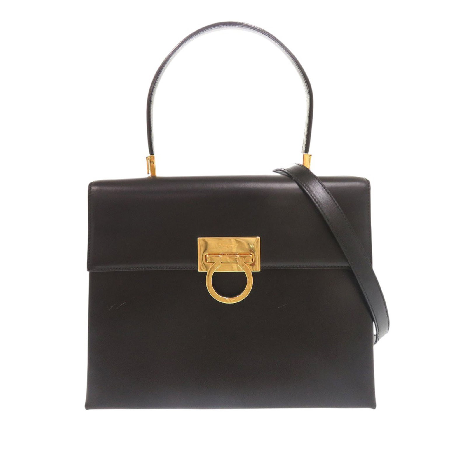 Ferragamo Gancini leather top handle satchel (1 of 18)