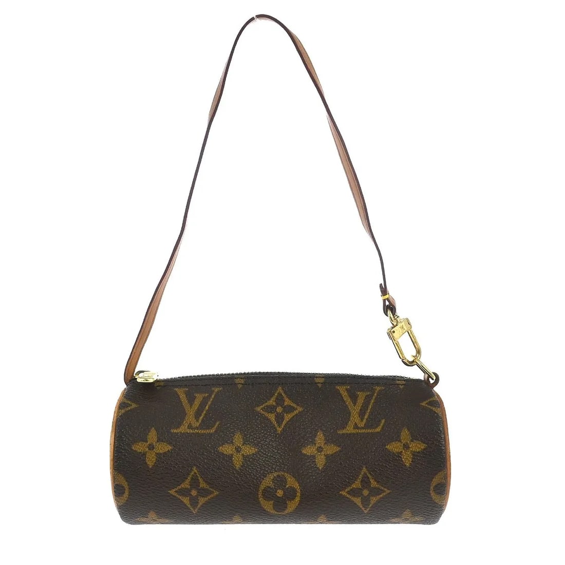 Louis Vuitton Papillon Pochette Brown Monogram Canvas Bag: Louis Vuitton Papillon Pochette Brown Monogram Canvas Bag Louis Vuitton Papillon Pochette in brown canvas. This compact women's pouch is made in France and remains in good condition with visible wear.