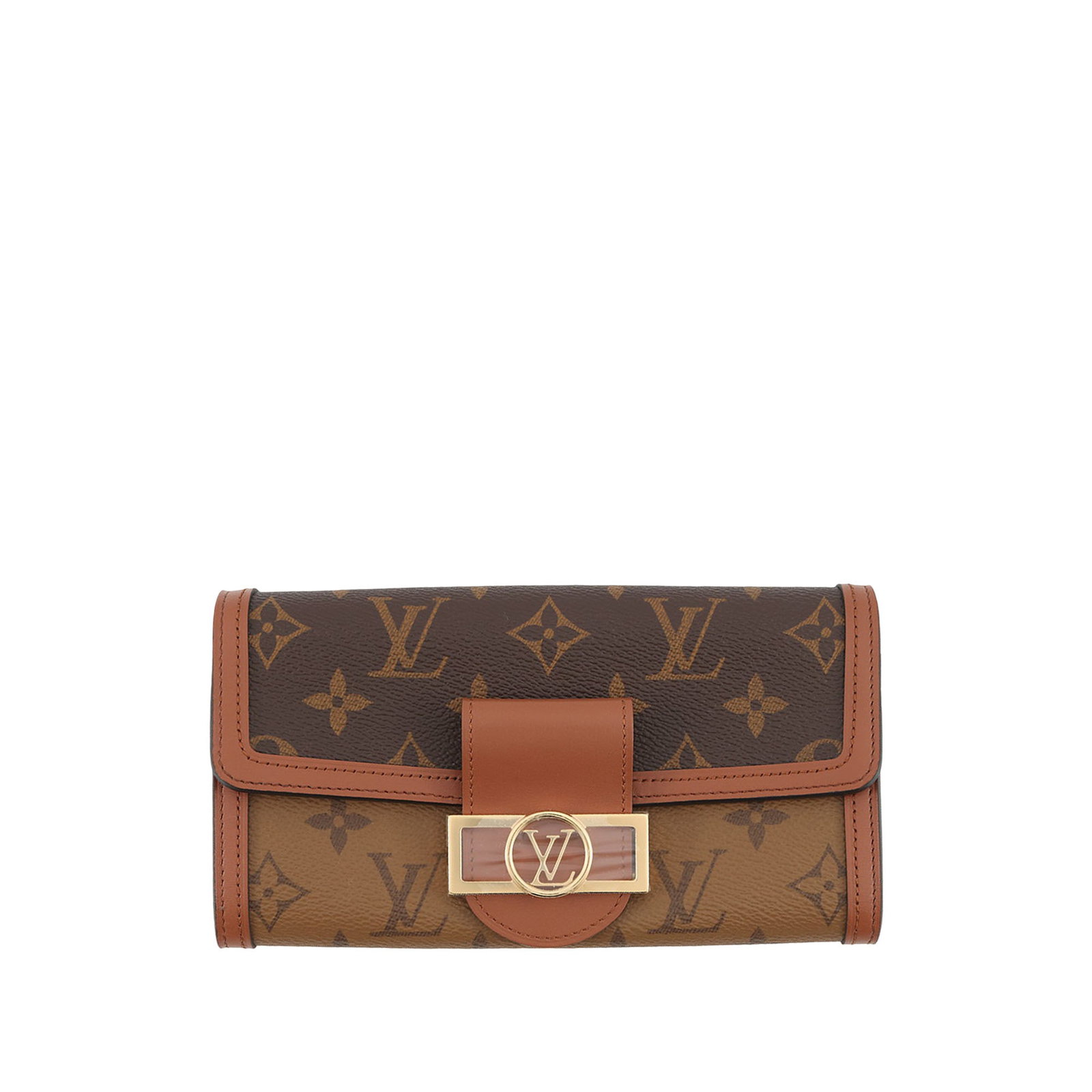 Louis Vuitton Sarah Dauphine Monogram Reverse Flap Wallet: Louis Vuitton Sarah Dauphine Monogram Reverse Flap Wallet Louis Vuitton Sarah Dauphine wallet in Monogram Reverse canvas with a front flap and snap closure. The interior includes a zip compartment, sl