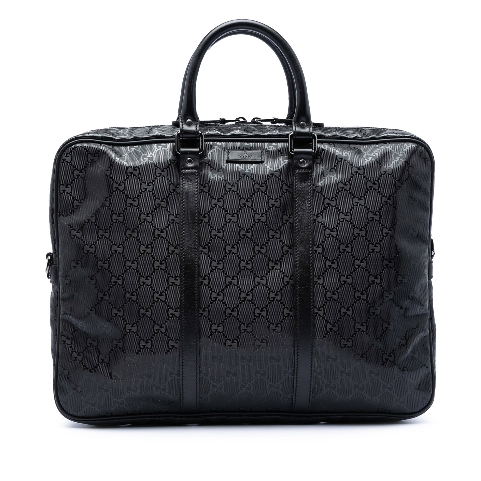 Gucci GG Imprime Black Coated Canvas Business Briefcase (1 of 8)