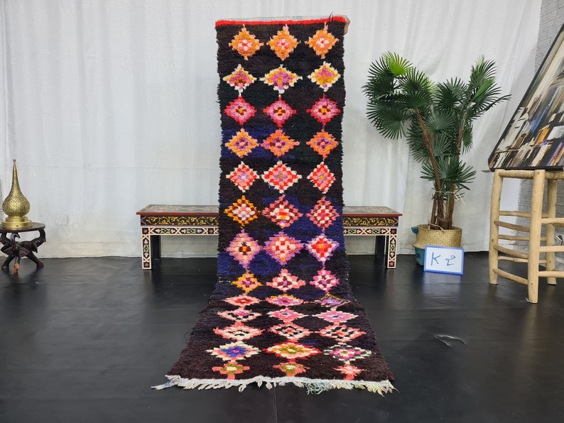 Authentic Handwoven Moroccan Runner Rug 100% Sheep Wool 2 x 6.56 Feet (1 of 10)