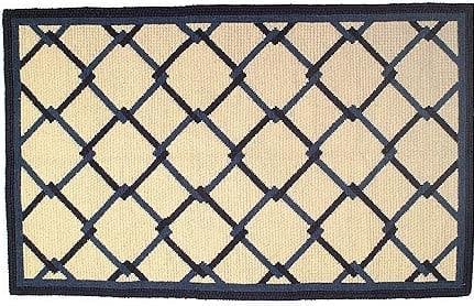 Leeward Collection 4x6 Navy Wool Lattice Rug (1 of 1)