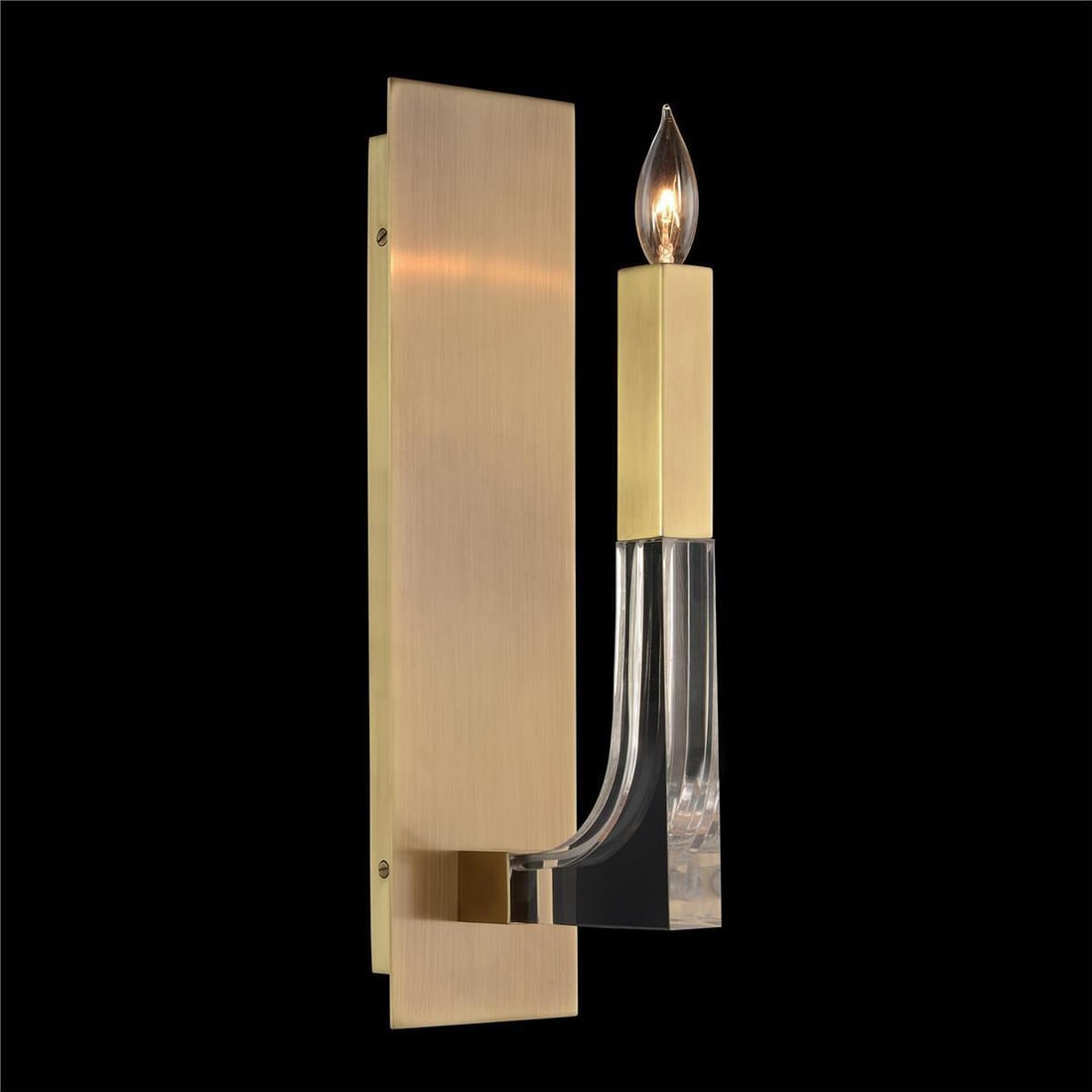 John-Richard Brass Acrylic Wall Sconce 18H UL-Listed (1 of 1)