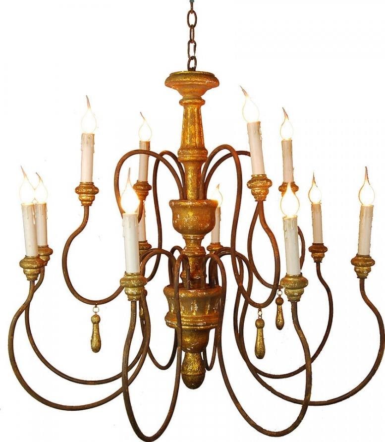 Provence Home Baroque Bowl Chandelier Distressed Gold Finish (1 of 1)