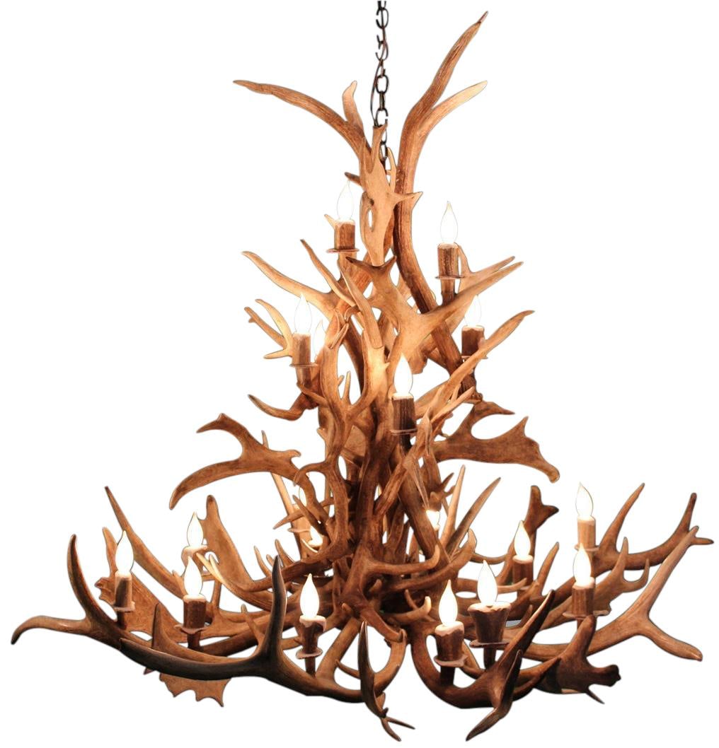 Customizable Handmade Elk Antler Chandelier Lodge Style 54" (1 of 4)