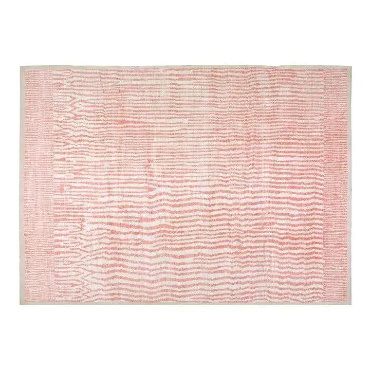 9'1 x 12'9 Abstract Wool Azilal Rug Moroccan Hand Knotted Pink: 9'1 x 12'9 Abstract Wool Azilal Rug Moroccan Hand Knotted Pink This Moroccan Azilal rug is hand knotted from wool and features an abstract design in pink tones. It offers a distinctive, artisanal touc
