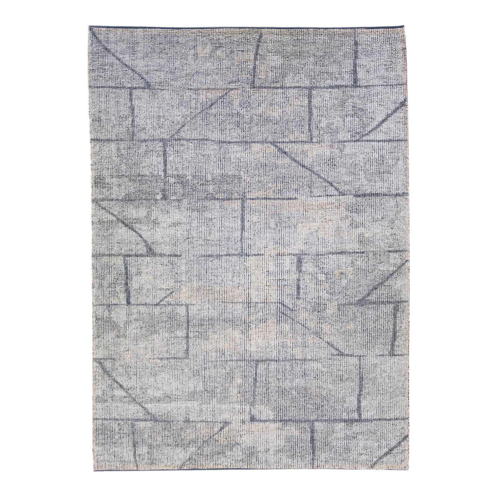 Modern Gray Moroccan Hand-Knotted Wool Rug 9'6 x 13'6 Geometric Design: Modern Gray Moroccan Hand-Knotted Wool Rug 9'6 x 13'6 Geometric Design Enhance your space with this stunning modern Moroccan style hand-knotted wool rug, featuring a soft light gray field complemented