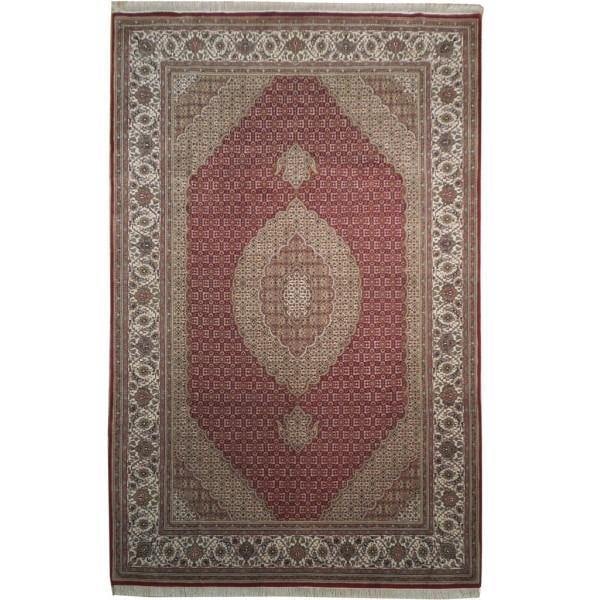 6.5 x 10 Tabriz Mahi Wool Silk Fine Quality Rug Red: 6.5 x 10 Tabriz Mahi Wool Silk Fine Quality Rug Red Free continental US Shipping Enhance your space with this exquisite 6.5 x 10 Tabriz Mahi rug, crafted from fine wool and silk. This high-quality rug