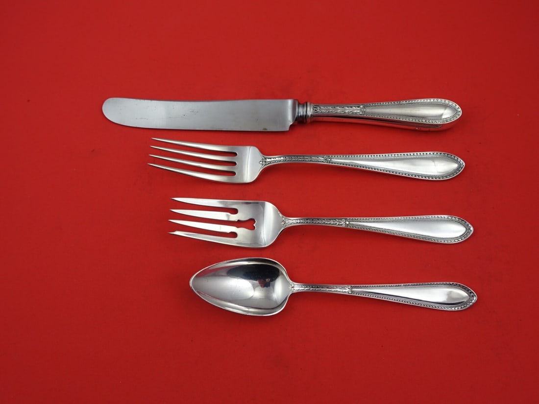 Gorham Edgeworth Sterling Silver 4-Piece Place Setting: Gorham Edgeworth Sterling Silver 4-Piece Place Setting This exquisite 4-piece place setting from the Edgeworth pattern by Gorham showcases the elegance of sterling silver craftsmanship. Dating from 19