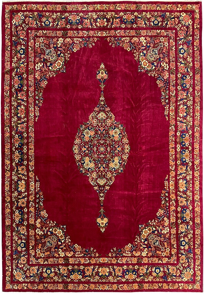 10.4' x 14' Antique Persian Kashan Kerman Rug Handmade Wool: 10.4' x 14' Antique Persian Kashan Kerman Rug Handmade Wool Free continental US Shipping Introducing the exquisite 10'4" x 14' Authentic Antique Persian Kashan Kerman Rug, a stunning masterpiece that 