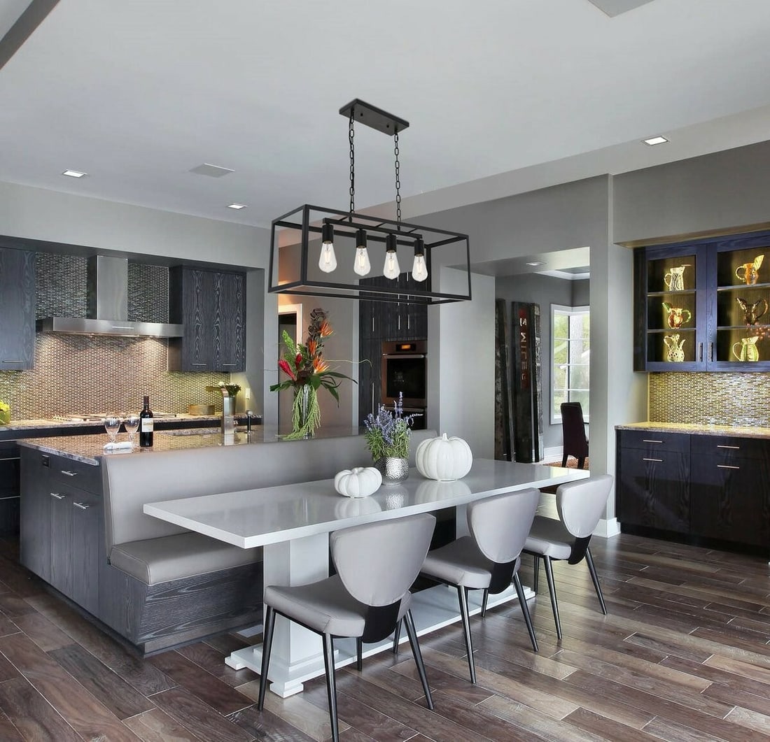 Resolute 4 Light Rectangular Metal Chandelier for Kitchen or Dining Room (1 of 11)