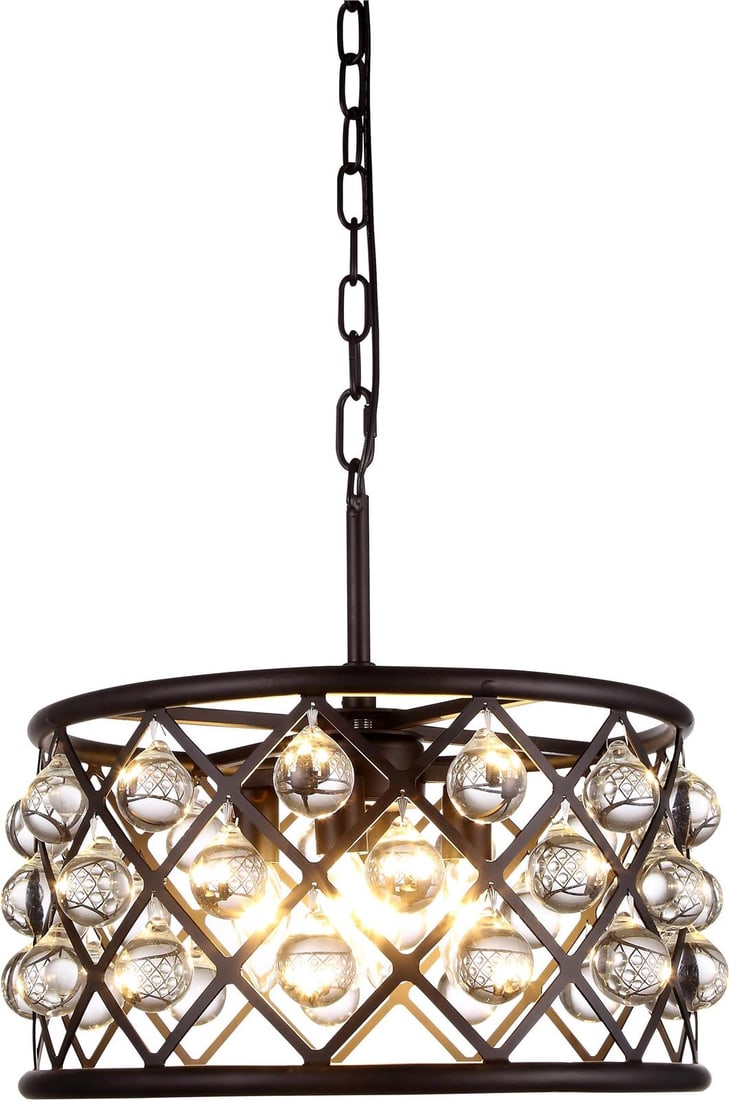 Elegant Lighting Madison Crystal Pendant Light Antique Style 9H 16W 16D (1 of 1)