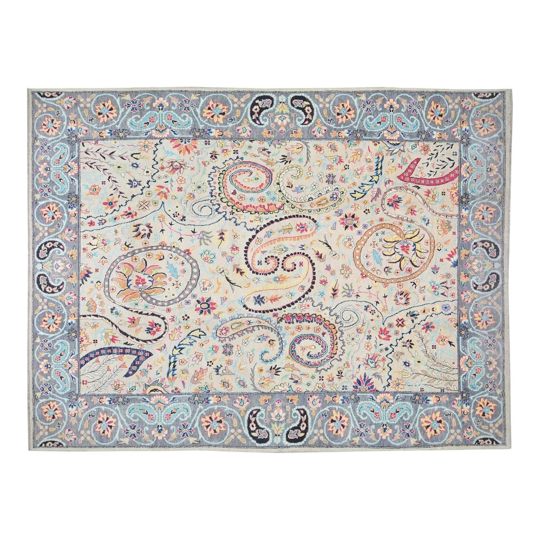 9'9 x 13'1 Wool Oushak Rug Hand Knotted in Pakistan Red: 9'9 x 13'1 Wool Oushak Rug Hand Knotted in Pakistan Red This hand-knotted Oushak wool rug combines traditional craftsmanship with contemporary design elements. Woven using time-honored techniques, it 