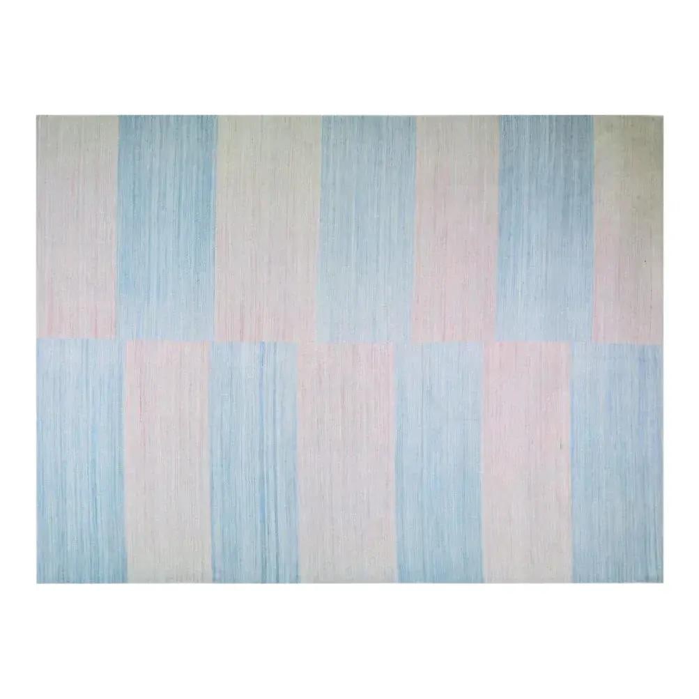 10x13'6 Handwoven Wool Flatweave Rug in Mazandaran Style Blue (1 of 4)
