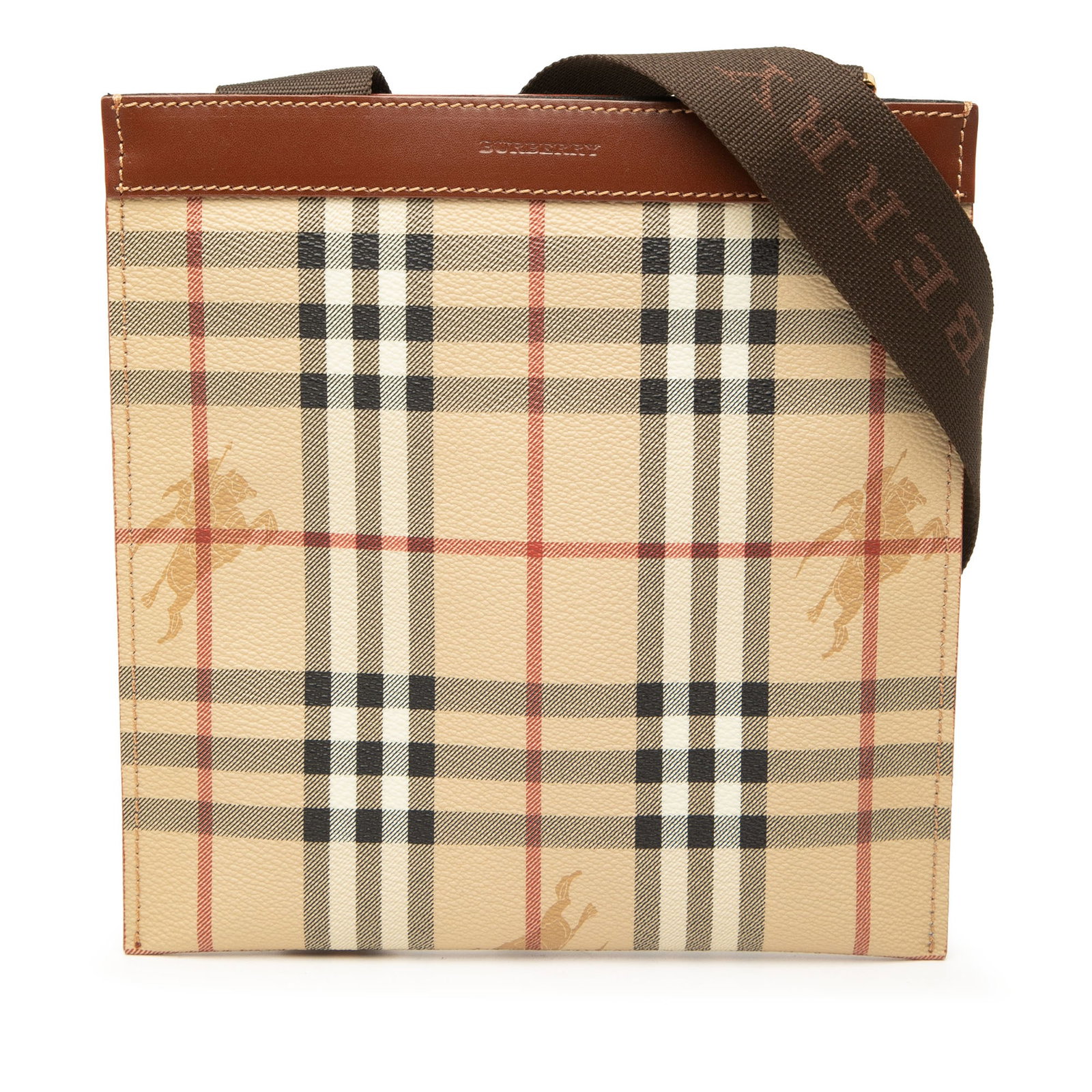 Burberry Haymarket Check Crossbody Bag in Coated Canvas (1 of 6)