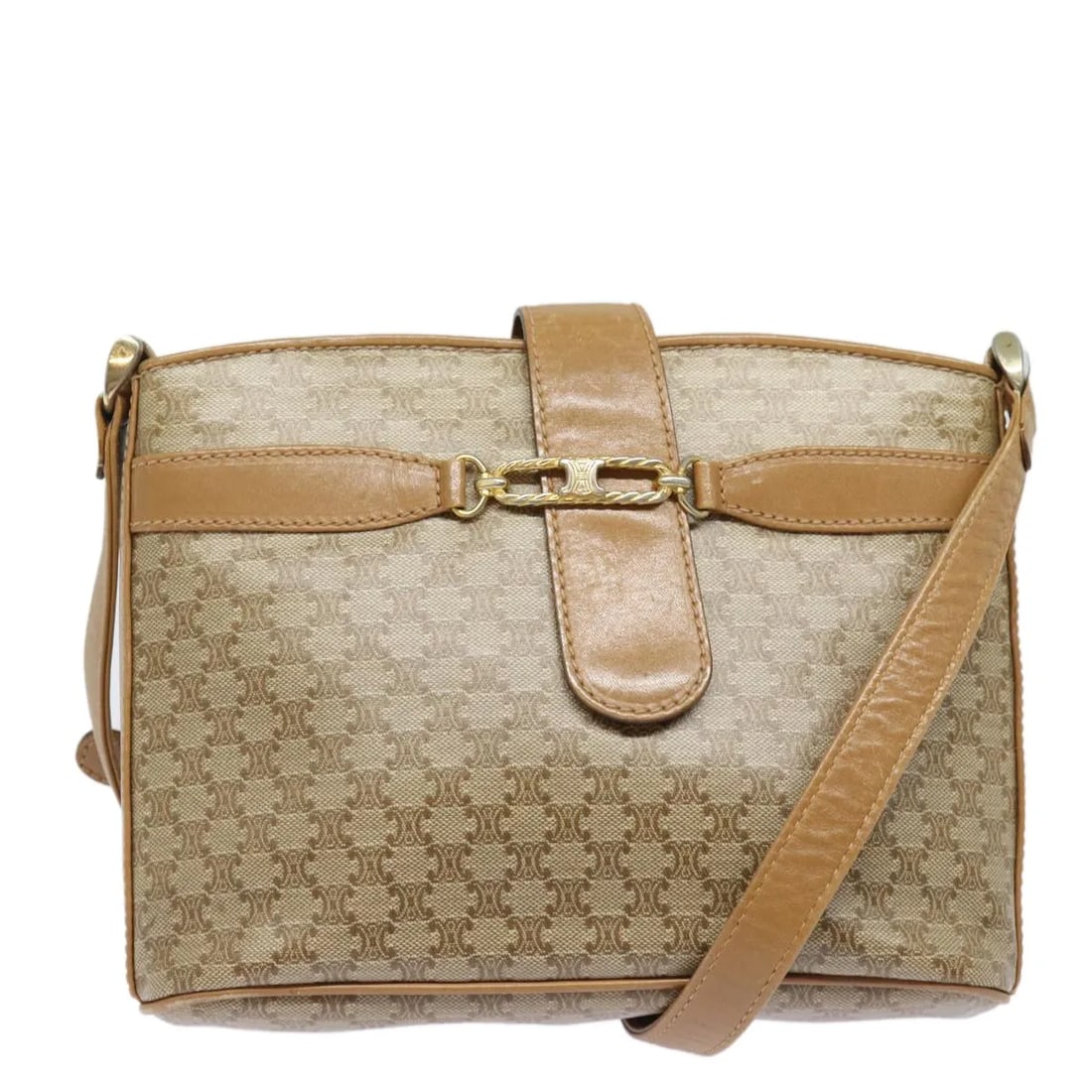Celine Vintage Macadam Beige Canvas Shoulder Bag: Celine Vintage Macadam Beige Canvas Shoulder Bag This Celine Vintage Macadam shoulder bag features the iconic beige canvas with leather accents. Designed for women, it offers a classic silhouette and 