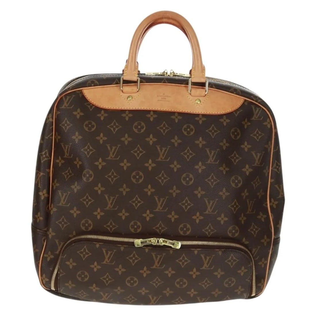 Louis Vuitton Evasion Monogram Canvas Travel Bag Brown: Louis Vuitton Evasion Monogram Canvas Travel Bag Brown The Louis Vuitton Evasion Travel Bag is crafted from monogram canvas in a classic brown color, designed for unisex use. It features leather accen