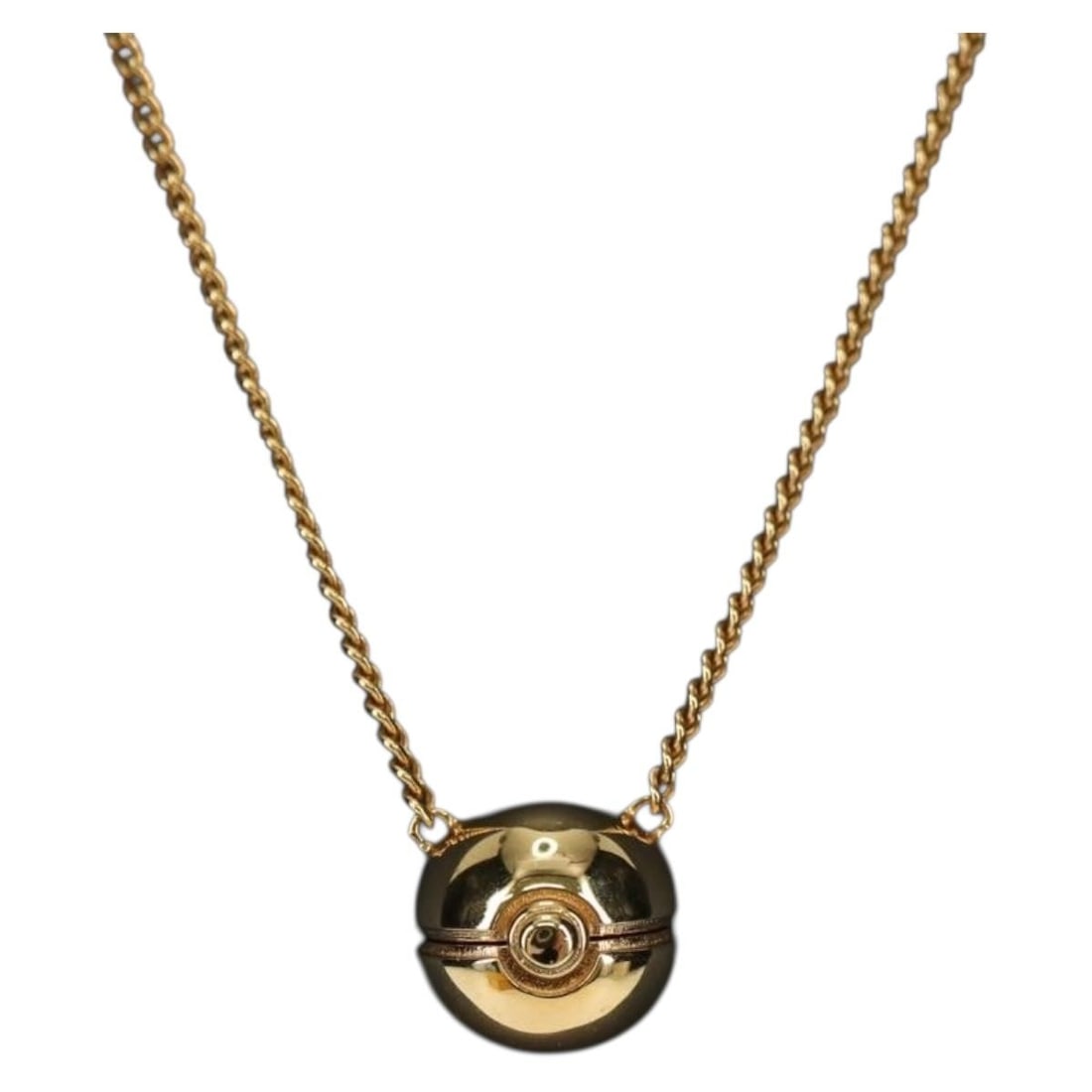 FENDI gold tone metal Monster Ball pendant necklace with box (1 of 18)
