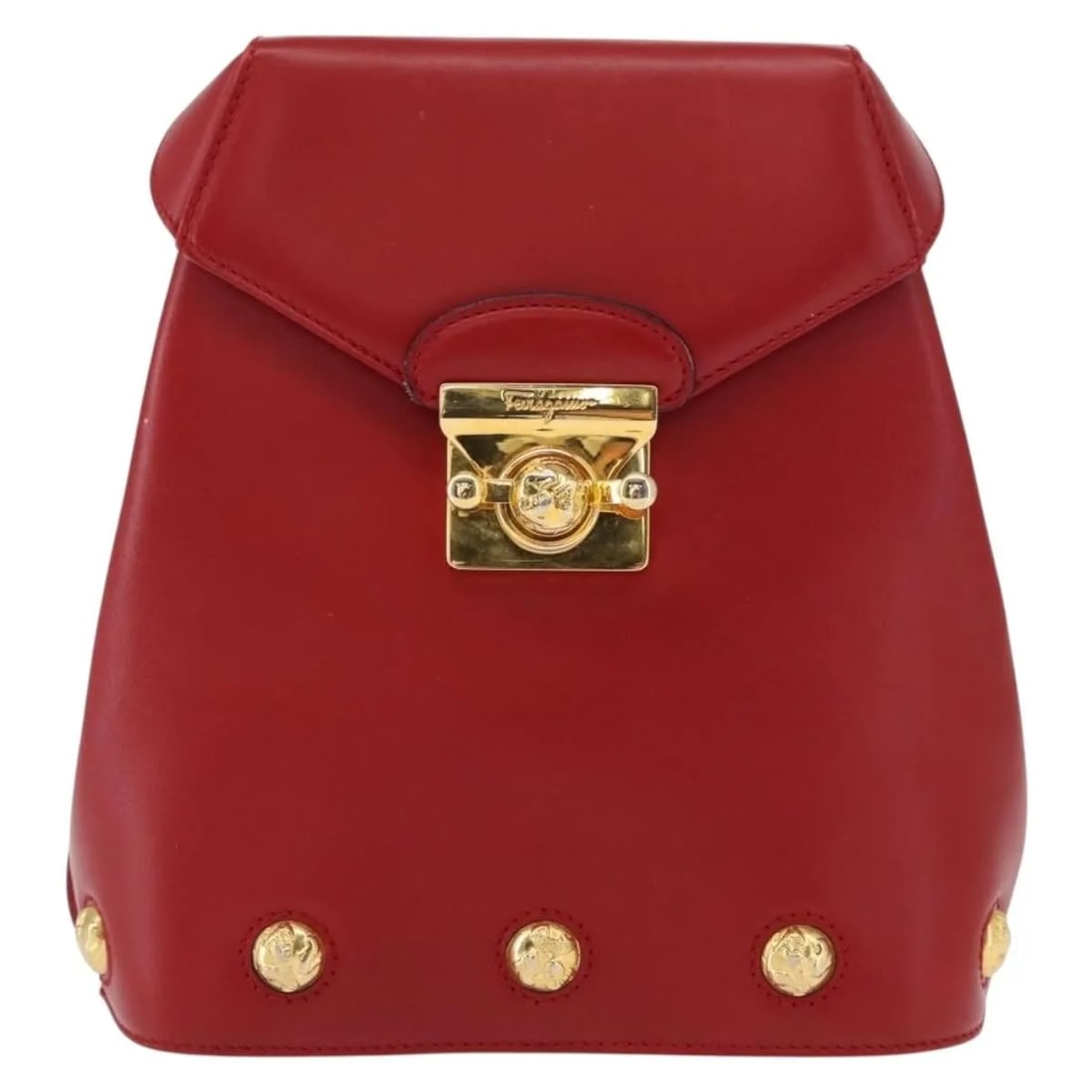 Salvatore Ferragamo Vintage Red Leather Backpack (1 of 18)