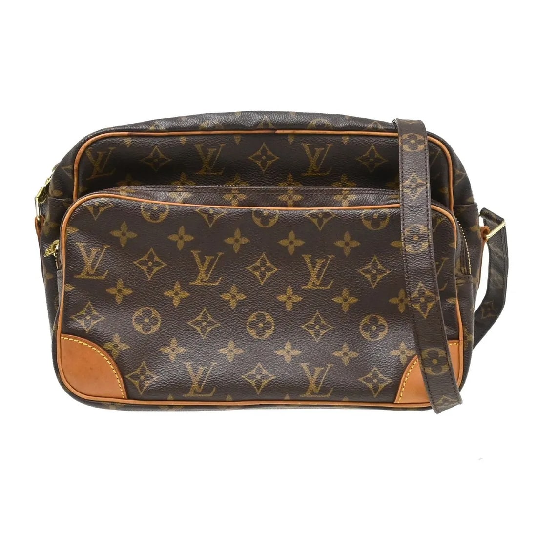 Louis Vuitton Nil Messenger Unisex Brown Canvas Bag: Louis Vuitton Nil Messenger Unisex Brown Canvas Bag Louis Vuitton Nil Messenger bag in brown monogram canvas. This unisex bag is presented in good condition with visible wear, including scuffs, scratc