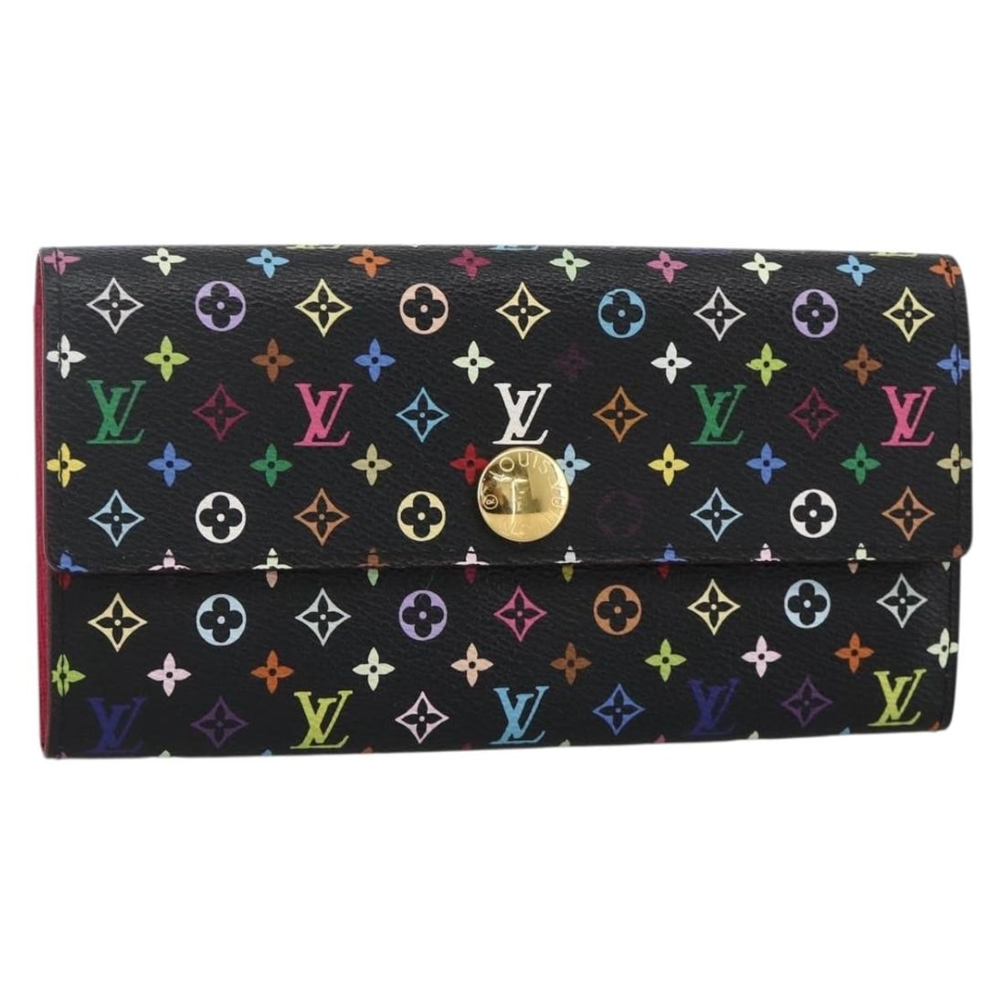 Louis Vuitton M60668 Sarah Long Wallet Black Monogram Multicolor Canvas: Louis Vuitton M60668 Sarah Long Wallet Black Monogram Multicolor Canvas Louis Vuitton Sarah long wallet in black Monogram Multicolor canvas. Made in Spain, this wallet includes the dust bag and item b