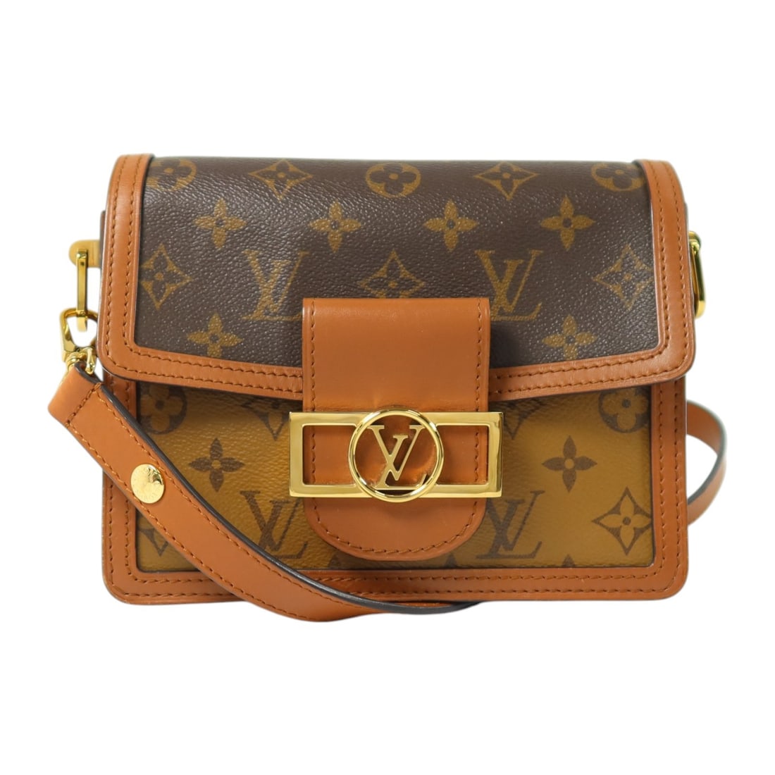 Louis Vuitton Mini Dauphine Monogram Reverse Shoulder Bag Brown (1 of 16)