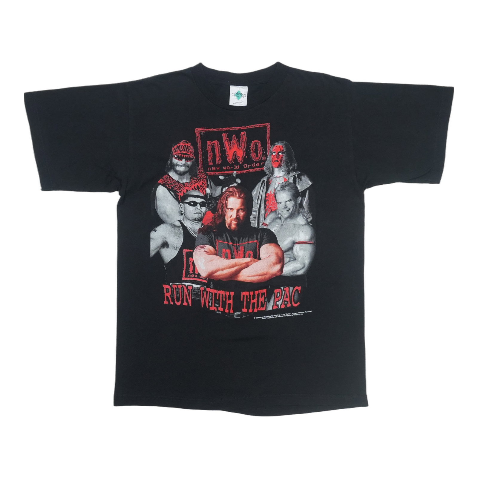 Vintage 1998 WCW NWO Wolfpac black cotton shirt Large: Vintage 1998 WCW NWO Wolfpac black cotton shirt Large This is an original vintage 1998 NWO Wolfpac Run With The Pac WCW shirt. It is not a modern reproduction and features authentic 1990s styling. The