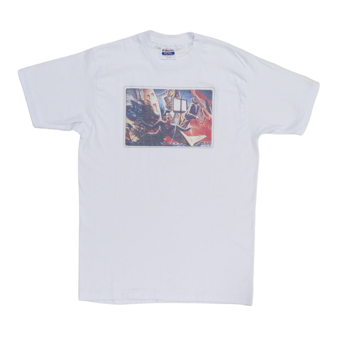 Vintage 1980s White Billie Holiday 50 50 Poly Cotton T Shirt (1 of 4)