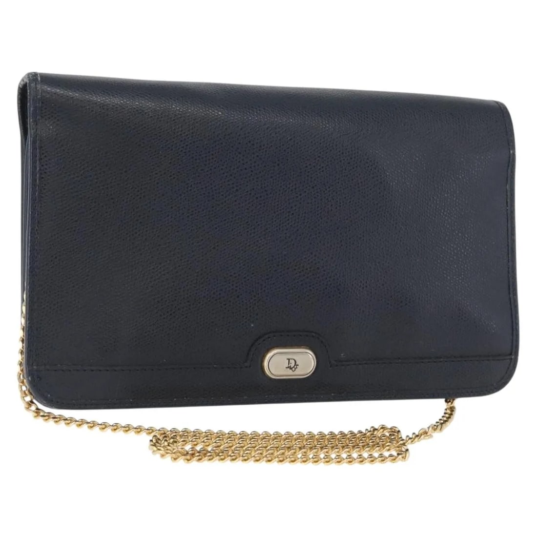 Christian Dior Vintage Chain Flap Shoulder Bag Navy Leather: Christian Dior Vintage Chain Flap Shoulder Bag Navy Leather This Christian Dior vintage chain flap shoulder bag is crafted from navy leather and features a classic silhouette. The bag is designed for 
