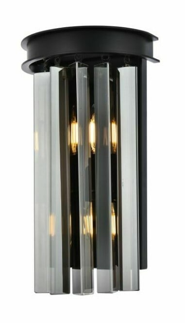 Sydney Crystal Wall Sconce Matte Black Silver Shade 1 Light (1 of 9)